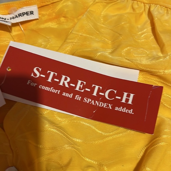 Hudson Harper Stretch Yellow Button Down and Tie Up Shirt Wavy Pattern S - Picture 6 of 6